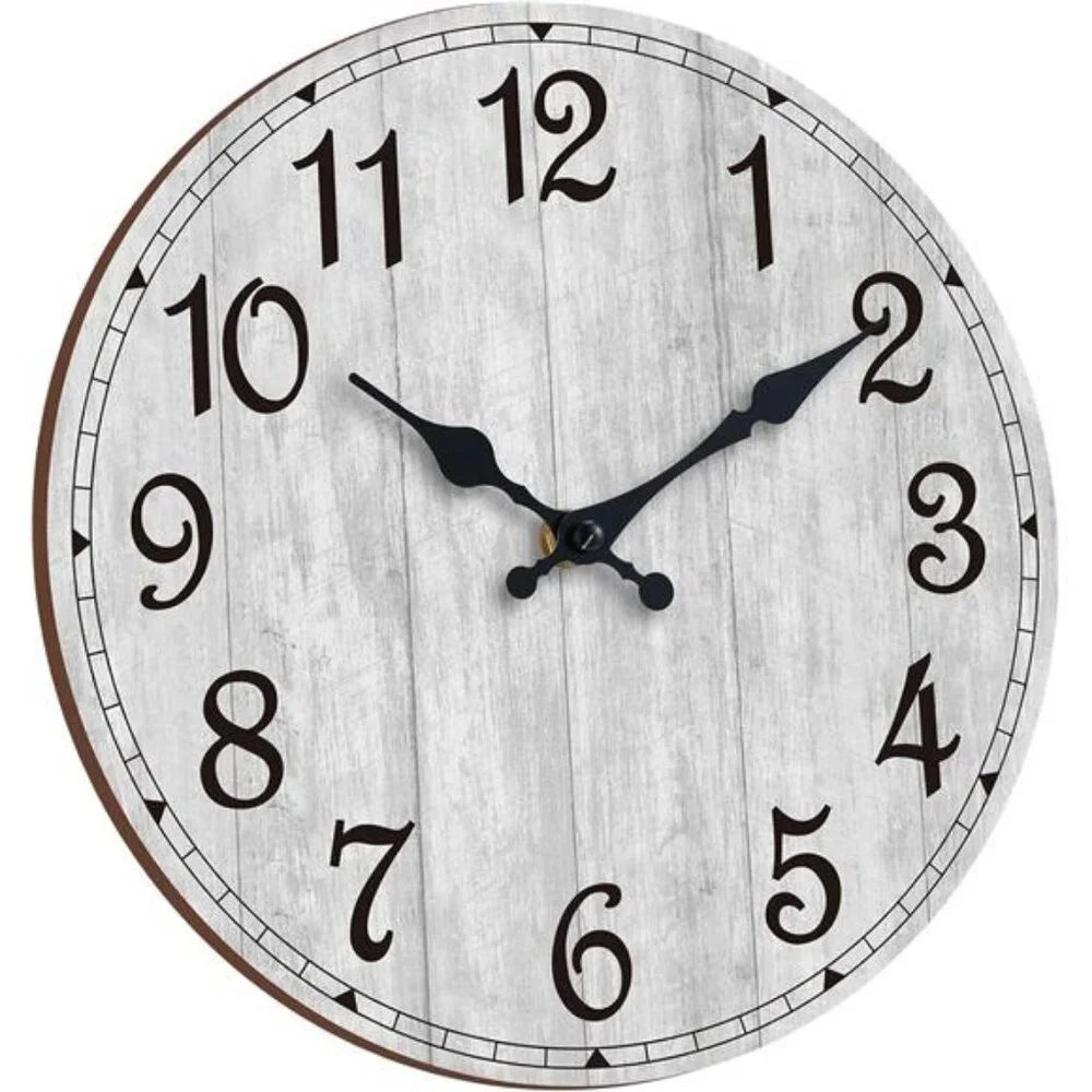 Wall Clock 12 Inch, Grey Wall Clocks Battery Operated Silent Non Ticking,